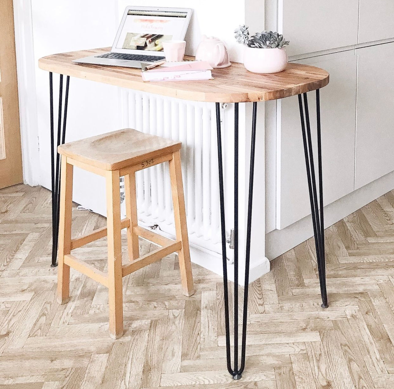 Set 4 picioare metalice masă Hairpin înălțime 85 cm