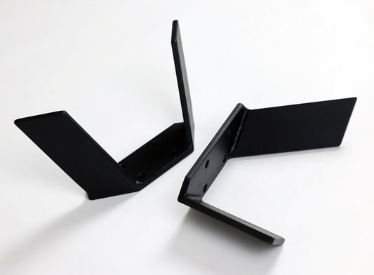 Set 2 picioare metalice inclinate pentru mobilier Lir – finisaj negru mat, design modern-industrial