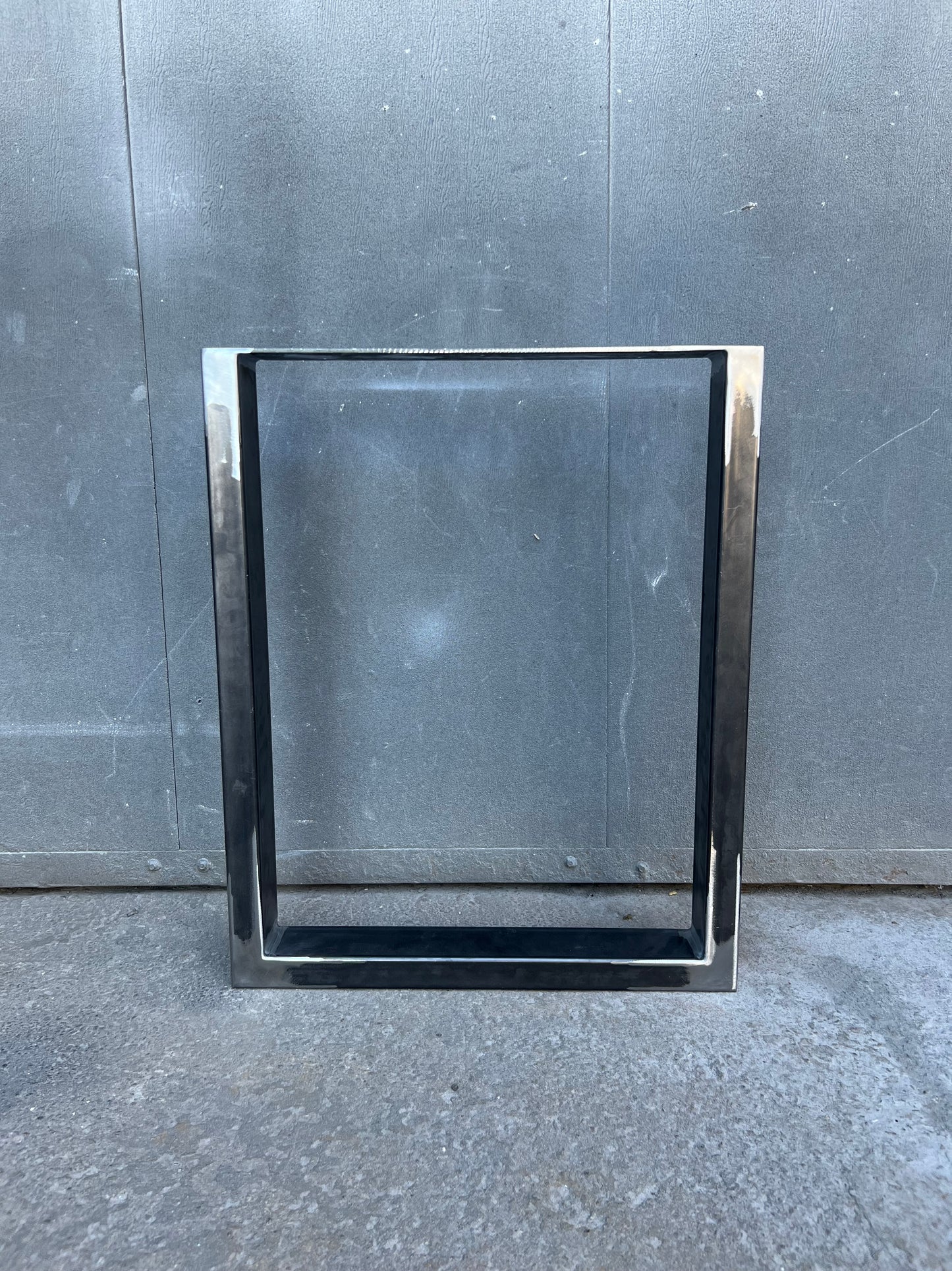 Set 2 picioare metalice Tubb, 72 x 50 cm, profil 6 x 4 cm, negru mat