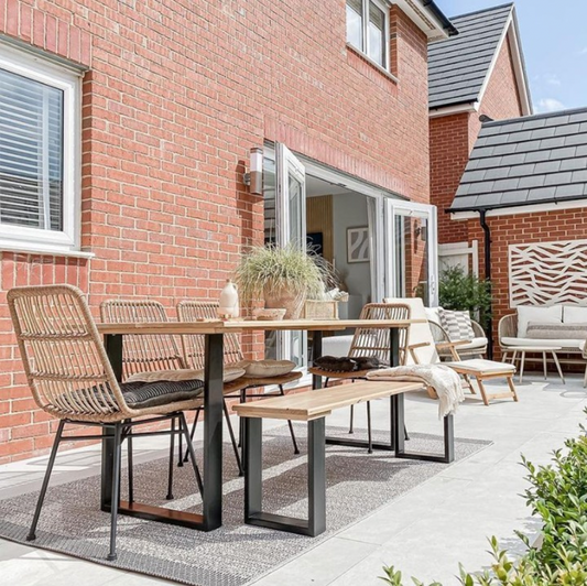 Set 2 picioare metalice Tubb, 72 x 50 cm, profil 4 x 2 cm, negru mat