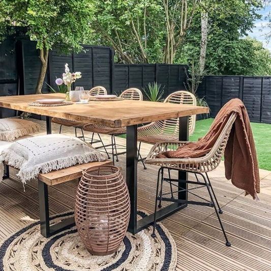 Set 2 picioare metalice Tubb, 72 x 50 cm, profil 6 x 4 cm, negru mat