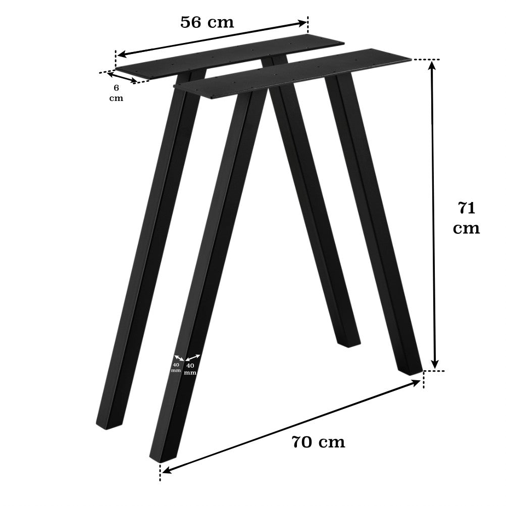 Set 2 picioare metalice pentru masă Arona