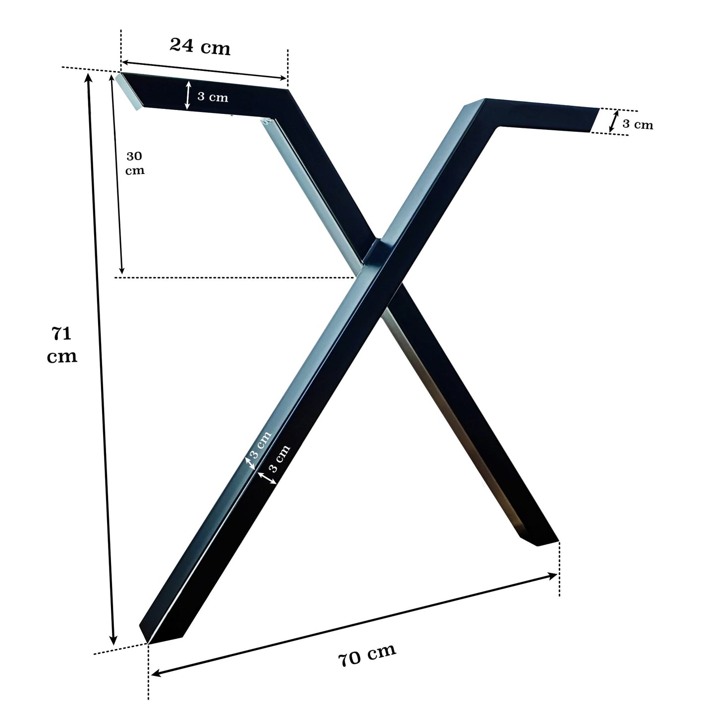 Set 2 picioare metalice pentru masă Xen