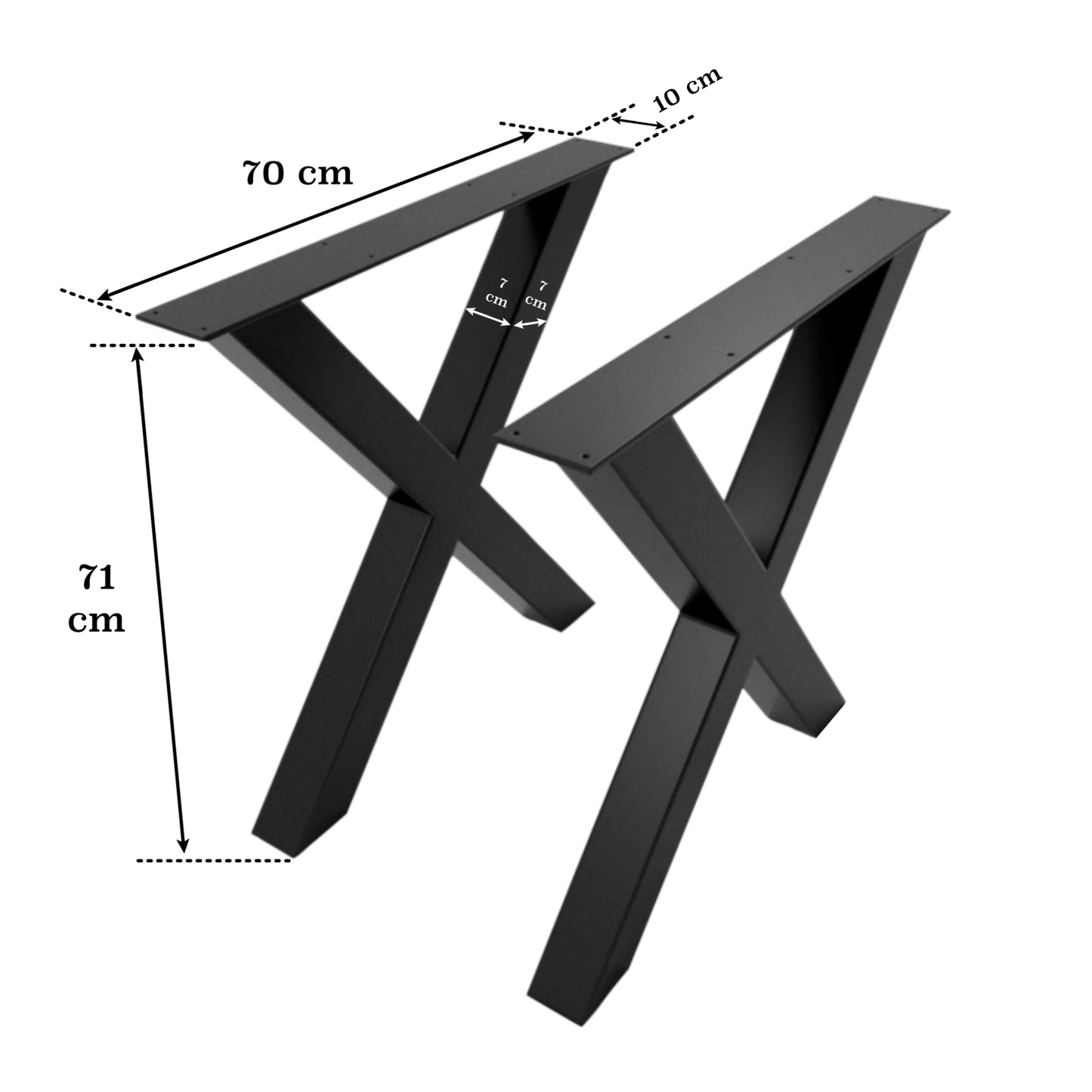 Set 2 picioare metalice pentru masă Xena