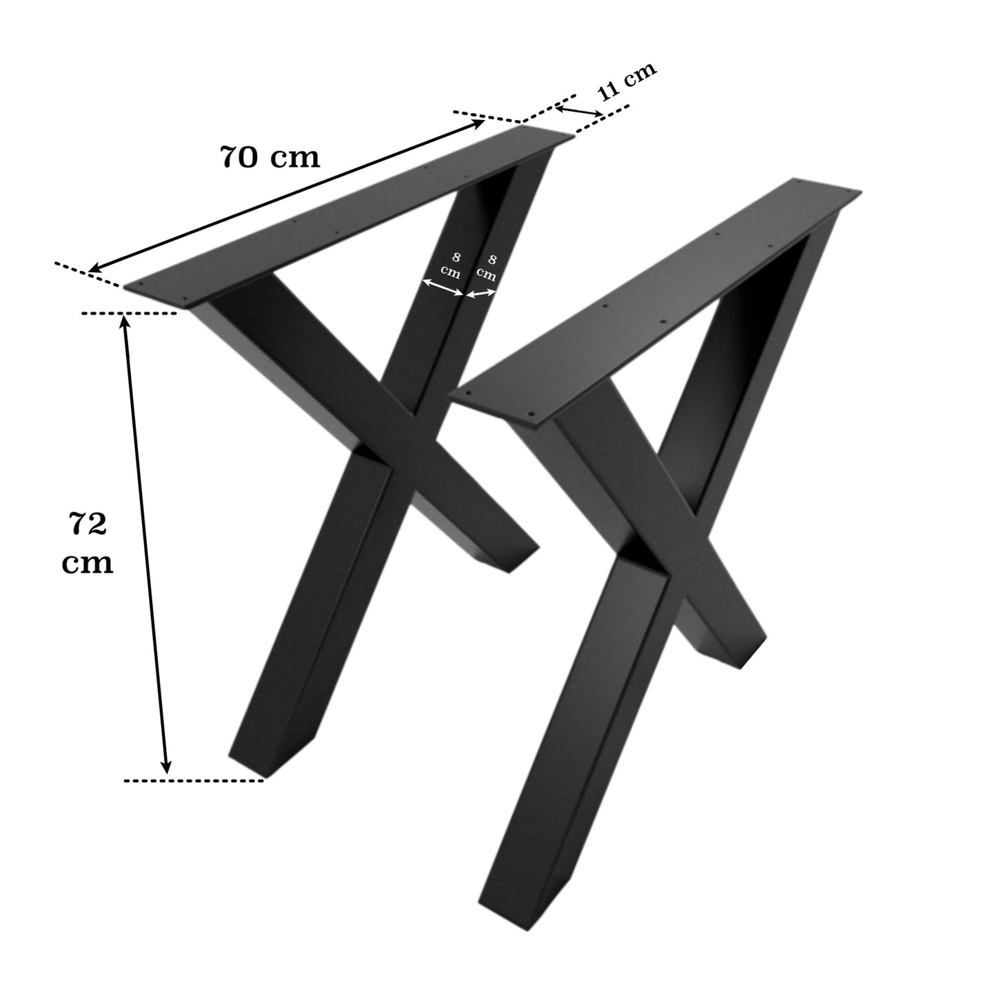 Set 2 picioare metalice pentru masă Xena