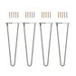 Set 4 picioare metalice masă Hairpin înălțime 45 cm